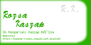 rozsa kaszap business card